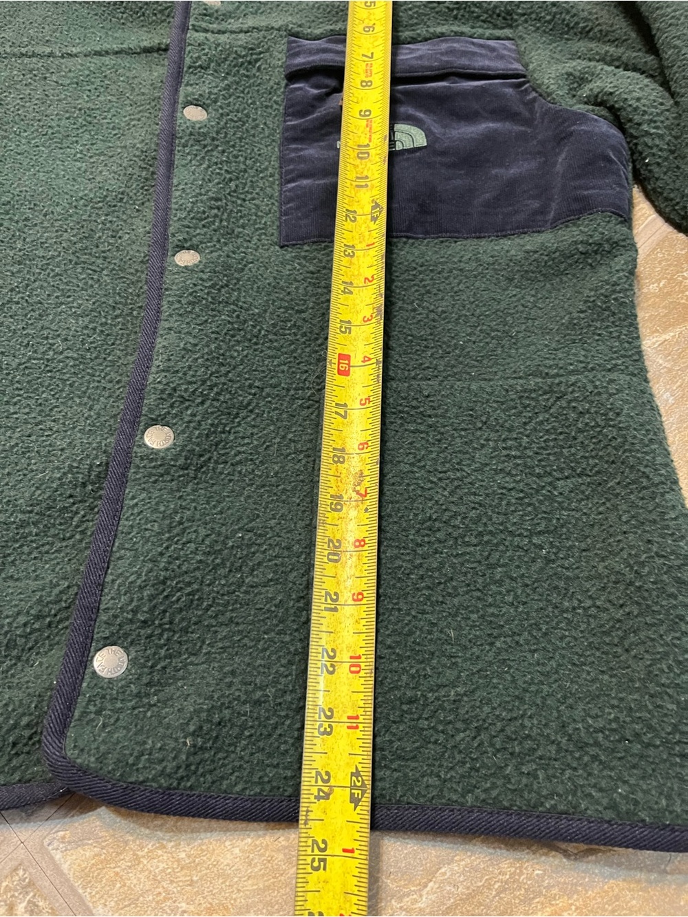 The North Face Sherpa Fleece Jacket Men’s Large Scarab Green Snap Button - Picture 7 of 7